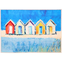 Olivia's Home 22 in. W X 32 in. L Multicolored Beach Cabanas Polyester Accent Rug