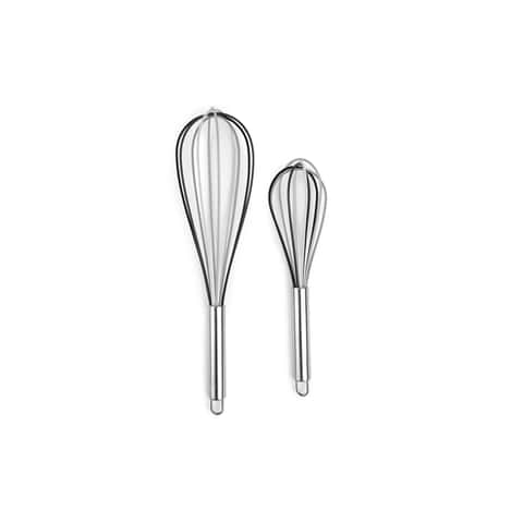 Commercial Stainless Steel and Silicone Non-Stick Coated Whisk Set,  8, 10, and 12, Pack of 3, Black