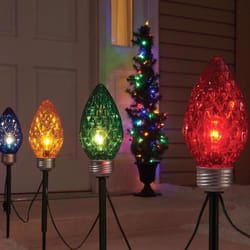 Celebrations Incandescent Multi 13 in. Faceted C9 Bulb Lights Pathway Decor