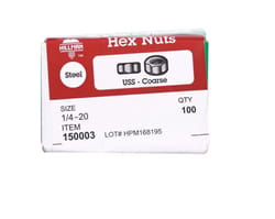 Hillman 1/4 in. Zinc-Plated Steel USS Hex Nut 100 pk
