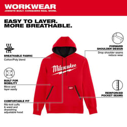 Milwaukee FreeFlex L Long Sleeve Unisex Hooded Hoodie Red