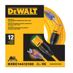 DeWalt Outdoor 100 ft. L Yellow Extension Cord 12/3