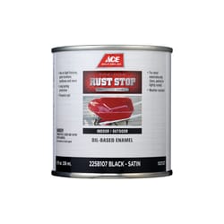 Ace Rust Stop Indoor / Outdoor Satin Black Oil-Based Enamel Rust Preventative Paint 1/2 pt