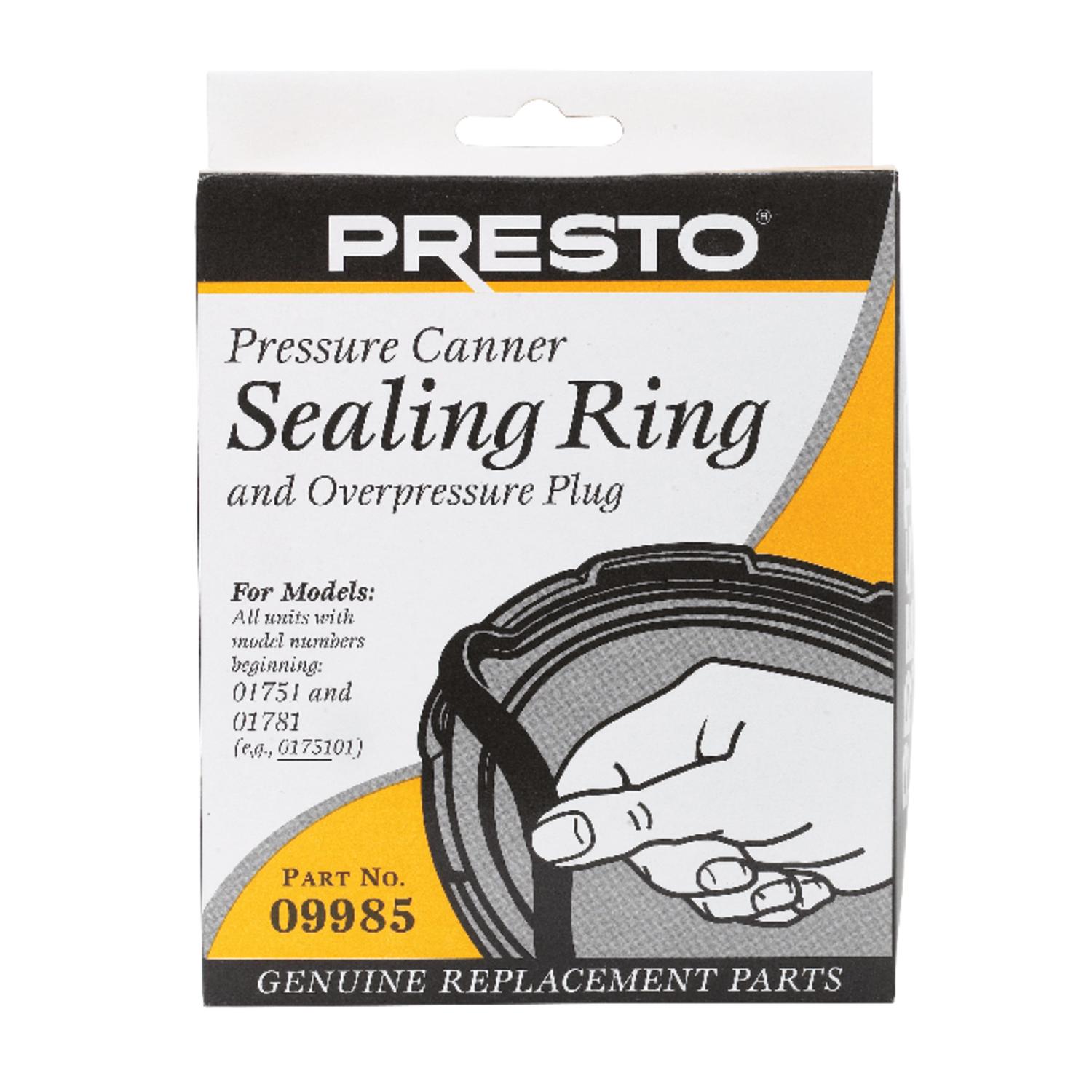 Impresa Presto Pressure Cooker Replacement Gasket and Overpressure Plugs -  2 Sets - Rubber Sealing Rings - Fits Various 6-Quart Presto Models - Part