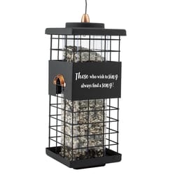 Woodlink Modern Farmhouse 2 lb Metal Motivational Quote Tube Bird Feeder