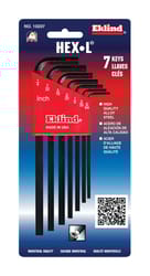 Eklind Hex-L 5/64" to 1/4" SAE L-Handle Hex Key Set 7 pc