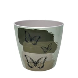 Bamboo Blooms 6.5 in. H X 7 in. D Bamboo Butterfly Flower Pot Multicolored