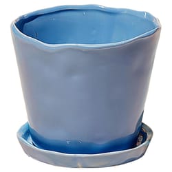 Chive Tika 5 in. D Ceramic Flower Pot Periwinkle