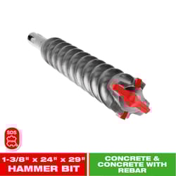 Diablo Rebar Demon 1-3/8 in. X 36 in. L Carbide Tipped Hammer Drill Bit SDS-Max Shank 1 pk