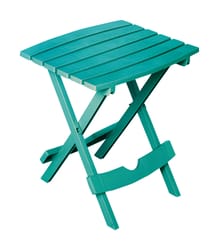 Adams Quik-Fold Teal Rectangular Resin Folding Side Side Table