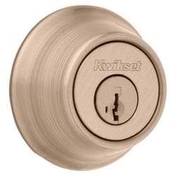 Kwikset SmartKey Security Antique Brass Metal Double Cylinder Deadbolt