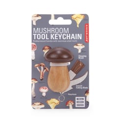 Kikkerland Design 4 in. D Stainless Steel Brown/Tan Mushroom Keychain