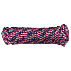 Koch 1/4 in. D X 100 ft. L Red/White/Blue Diamond Braided Polypropylene Rope
