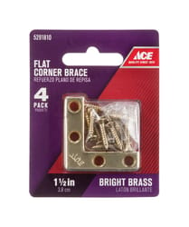 Ace 1-1/2 in. H X 2.750 in. W X 1-1/2 in. D Brass Flat Corner Brace