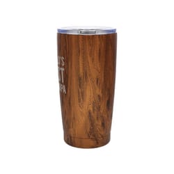 Pavilion Man Made 20 oz Wood Grain BPA Free World's Best Grandpa Travel Mug
