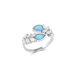 Montana Silversmiths Women's Mystic Falls Opal Crystal Silver Ring Water Resistant One Size Fits Mos