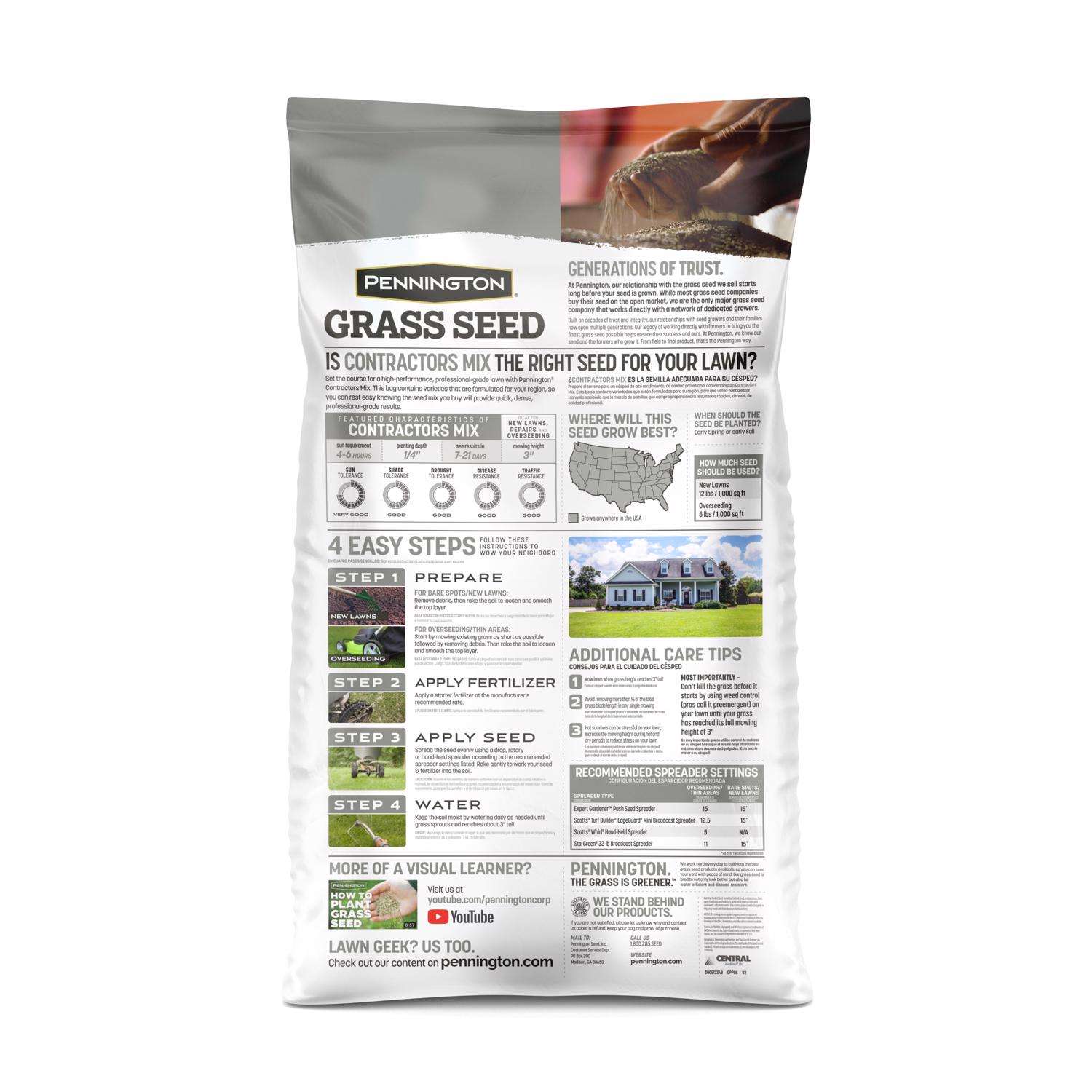 Pennington Contractors Mix Full Sun/Light Shade Grass Seed