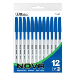 Bazic Products Nova Blue Ball Point Pen 12 pk