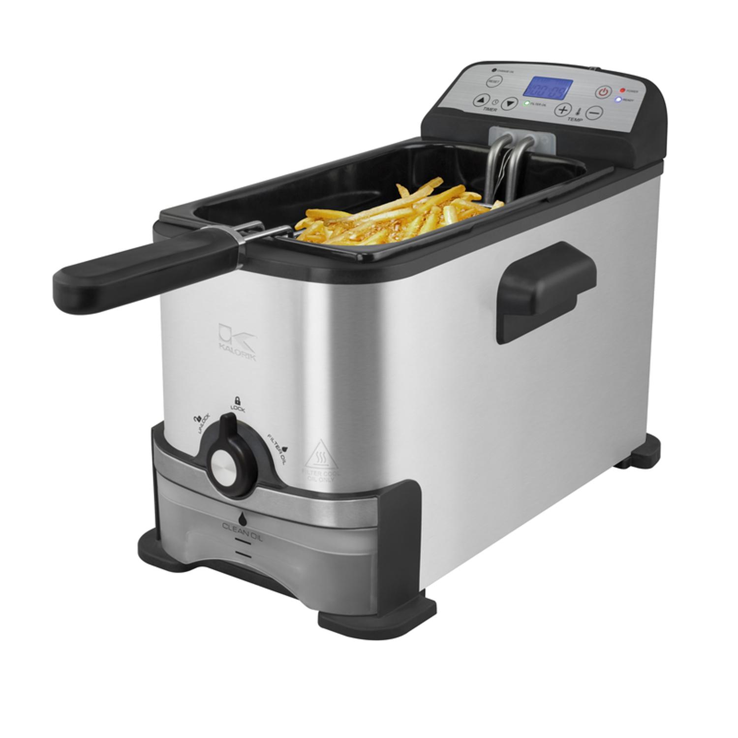 Kalorik Silver 3.2 qt Programmable Digital Deep Fryer Uae Electronic uaeelectronic.com