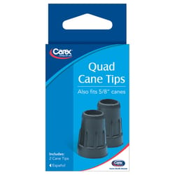Carex Black Quad Cane Tips Rubber/Stainless Steel