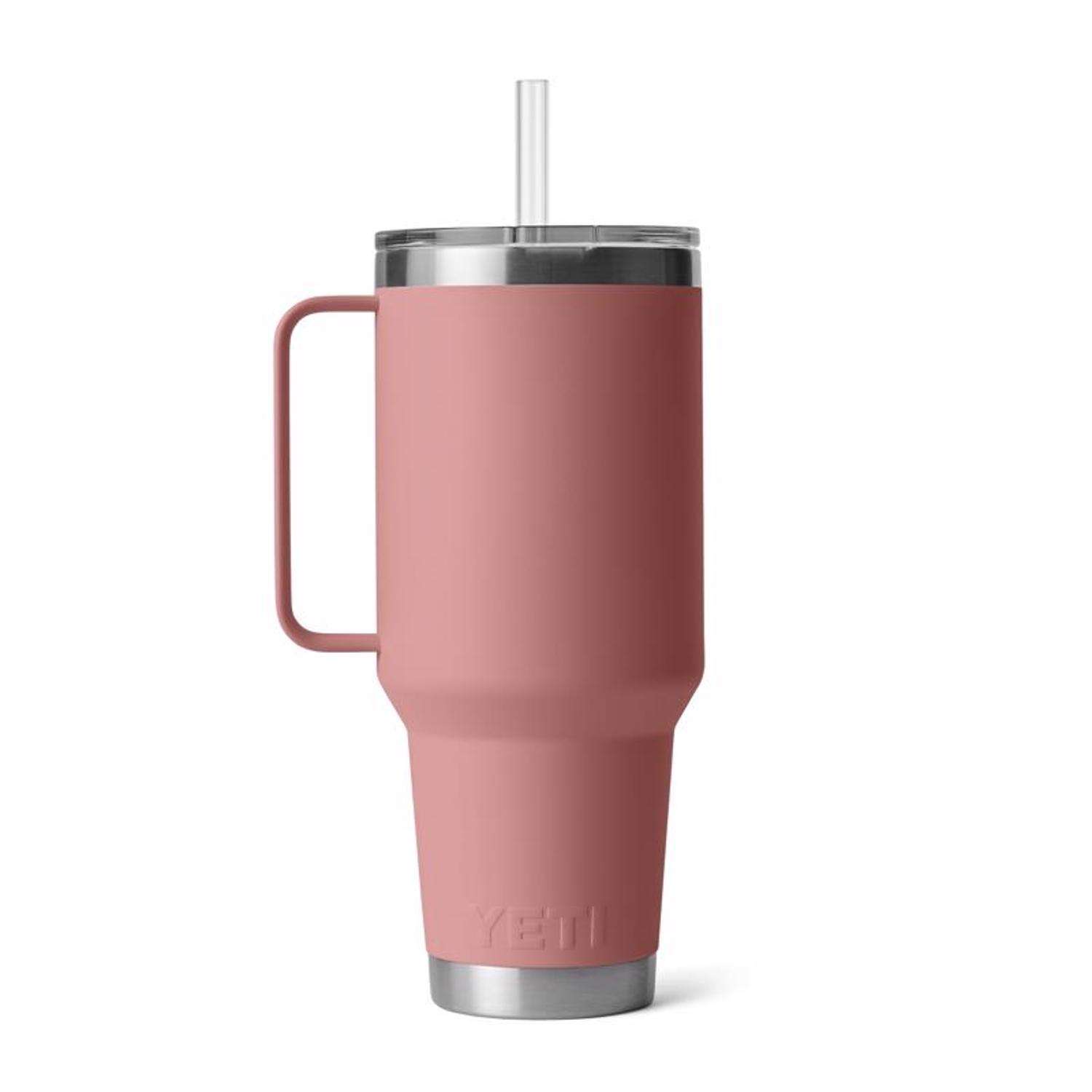 YETI Rambler 42 oz Sandstone Pink BPA Free Straw Mug Mfr