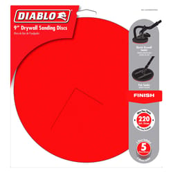 Diablo Hook and Lock 9 in. L X 9 in. W Aluminum Oxide 220 Grit Ultra Fine Drywall ROS Disk