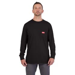 Milwaukee Gridiron XL Long Sleeve Men's Round Neck Black Tee Shirt