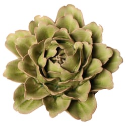 Chive English Garden 2.4 in. H X 4.9 in. W X 4.9 in. L Glazed Green Ceramic Tree Peony Wall Flower