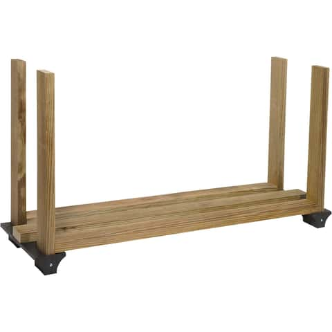 2X4Basics Black Resin Firewood Rack Bracket Kit 96 in. L 1000 lb