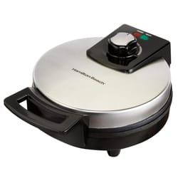 Hamilton Beach 1 waffle Black/Silver Stainless Steel Belgian Waffle Maker