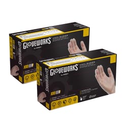 Ammex Gloveworks Vinyl Disposable Gloves Medium Clear Powder Free 100 pk