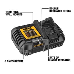 DeWalt 20V MAX DCB1106 20 V Lithium-Ion 6 Amp Battery Charger 1 pc