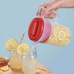 Tupperware Pink 1/2 Gallon Pitcher Jug 2 Quarts Clear 