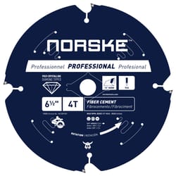 Norske 6-1/2 in. D X 5/8 in. Polycrystalline Diamond Fiber Cement Blade 4 teeth 1 each