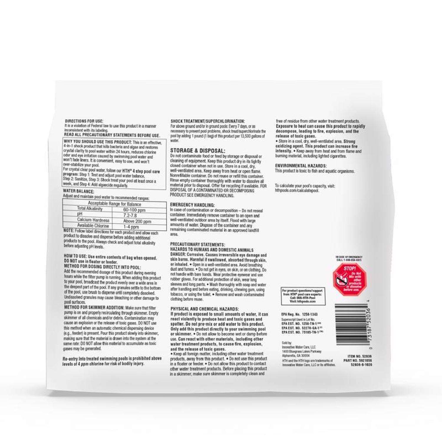 HTH Pool Care Solid Shock Treatment 6 lb - Ace Hardware