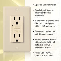 Faith 15 amps 125 V Duplex Ivory GFCI Outlet 10 pk