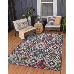 Linon Home Decor Tristan 5 ft. W X 7 ft. L Charcoal Washable Polyester Accent Rug