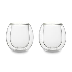 Outset 6 oz Clear Borosilicate Glass Whiskey Glasses