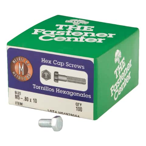 Hillman M5-.80 mm D X 10 mm L Heat Treated Steel Hex Head Cap Screw 100 pk Hillman M5-.80 mm D X 10 mm L Heat Treated Steel Hex Head Cap Screw 100 pk
