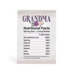 P Graham Dunn 7 in. H X 2 in. W X 6 in. L White Wood Grandma Nutritional Facts Word Block