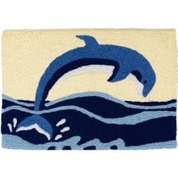 Jellybean 20 in. W X 30 in. L Multi-Color Dolphin Breach Polyester Accent Rug