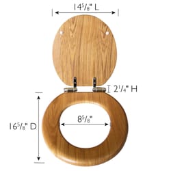 Design House Dalton Round Oak Wood Toilet Seat