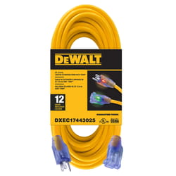 DeWalt Outdoor 25 ft. L Yellow Extension Cord 12/3