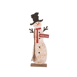 Glitzhome Multicolored Standing Snowman Porch Sign 36.22 in.