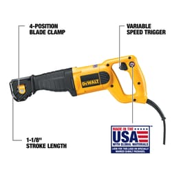 DeWalt 10 amps Corded Brushed Reciprocating Saw Tool Only