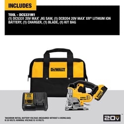 DeWalt 20V MAX 20 V Cordless Jig Saw Kit (Battery & Charger)