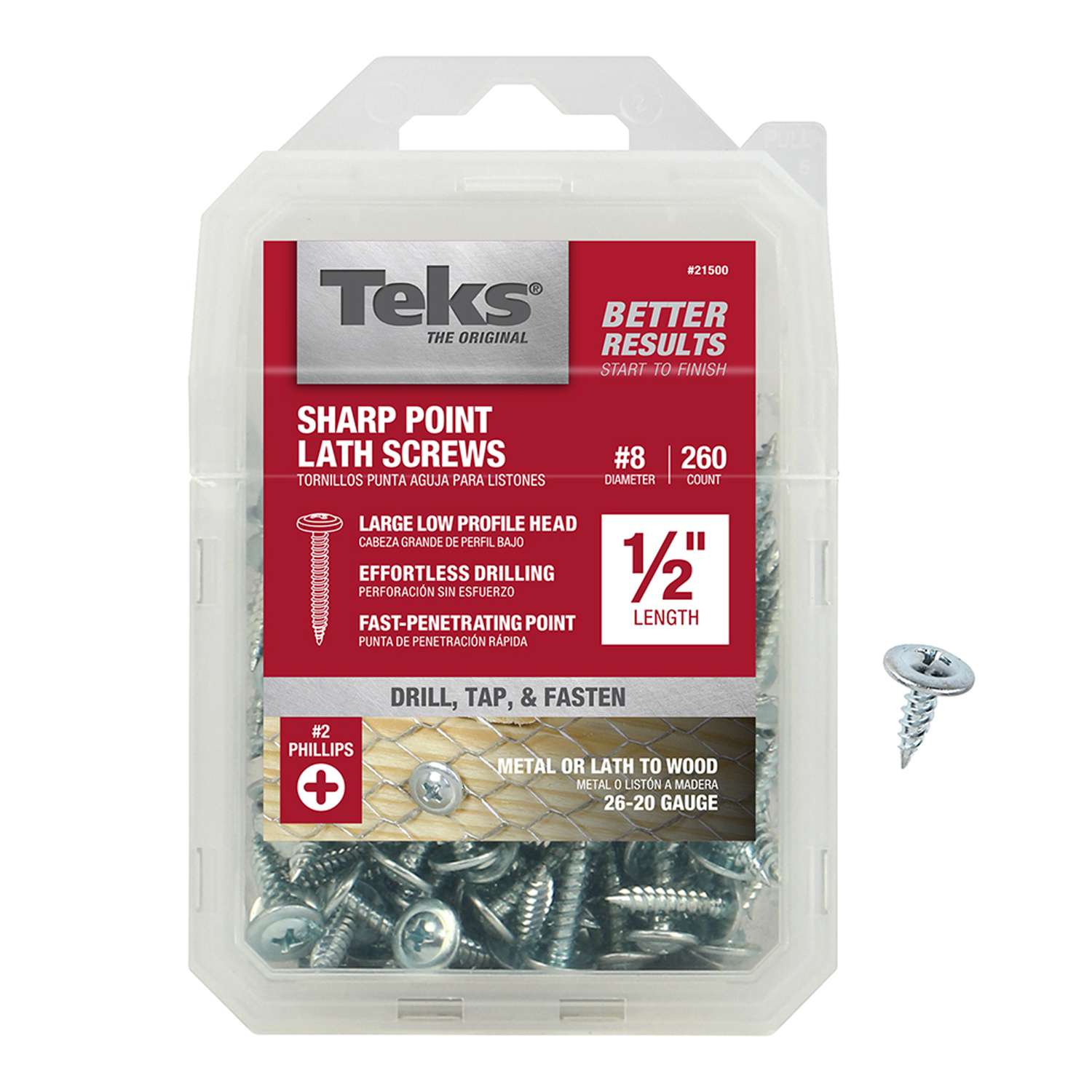 Teks No. 8 X 1/2 in. L Phillips Truss Head Lath Screws Ace Hardware
