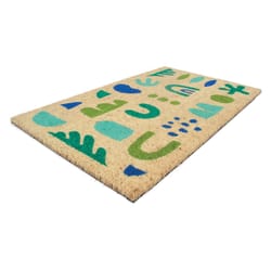 Entryways 17 in. W X 28 in. L Multicolored Sea Glass Coir Door Mat
