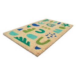 Entryways 17 in. W X 28 in. L Multicolored Sea Glass Coir Door Mat