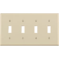 Leviton Almond 4 gang Thermoset Plastic Toggle Wall Plate 1 pk